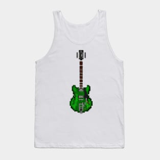 Tiled Pixel Memphis Green Guitar Upright Tank Top